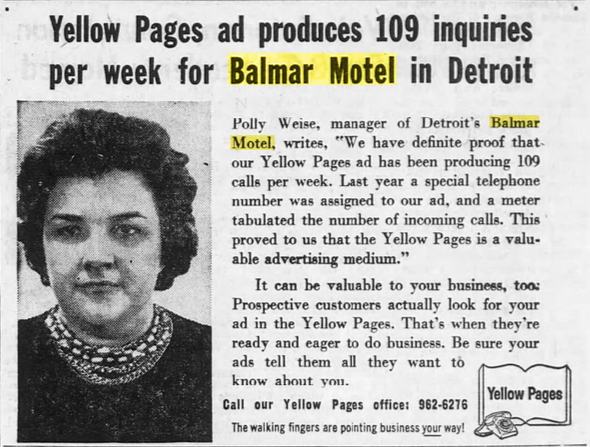 Balmar Motel - 1963 Ad